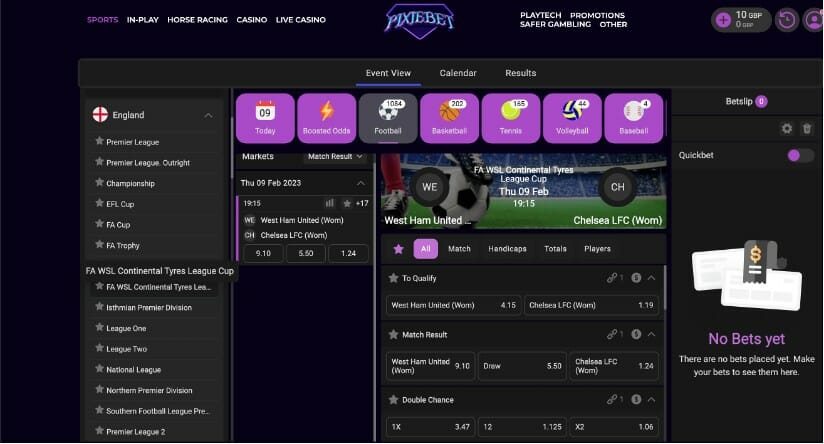 Pixiebet Place Bet Screenshot