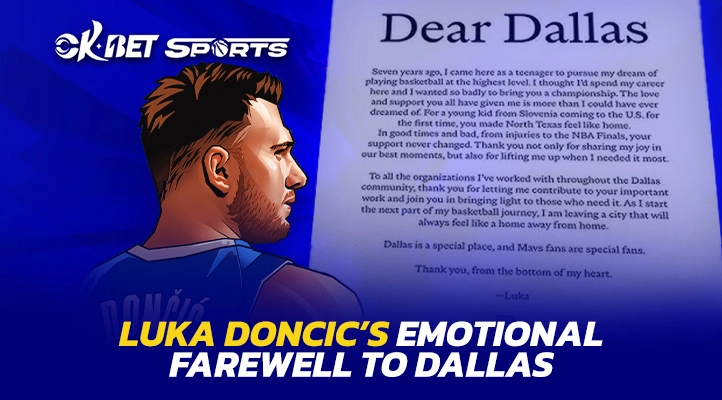 luka doncic letter to mavericks organization and fans a man with a letter beside