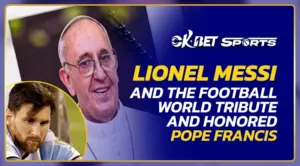 image of two great person in the world messi and pope francis